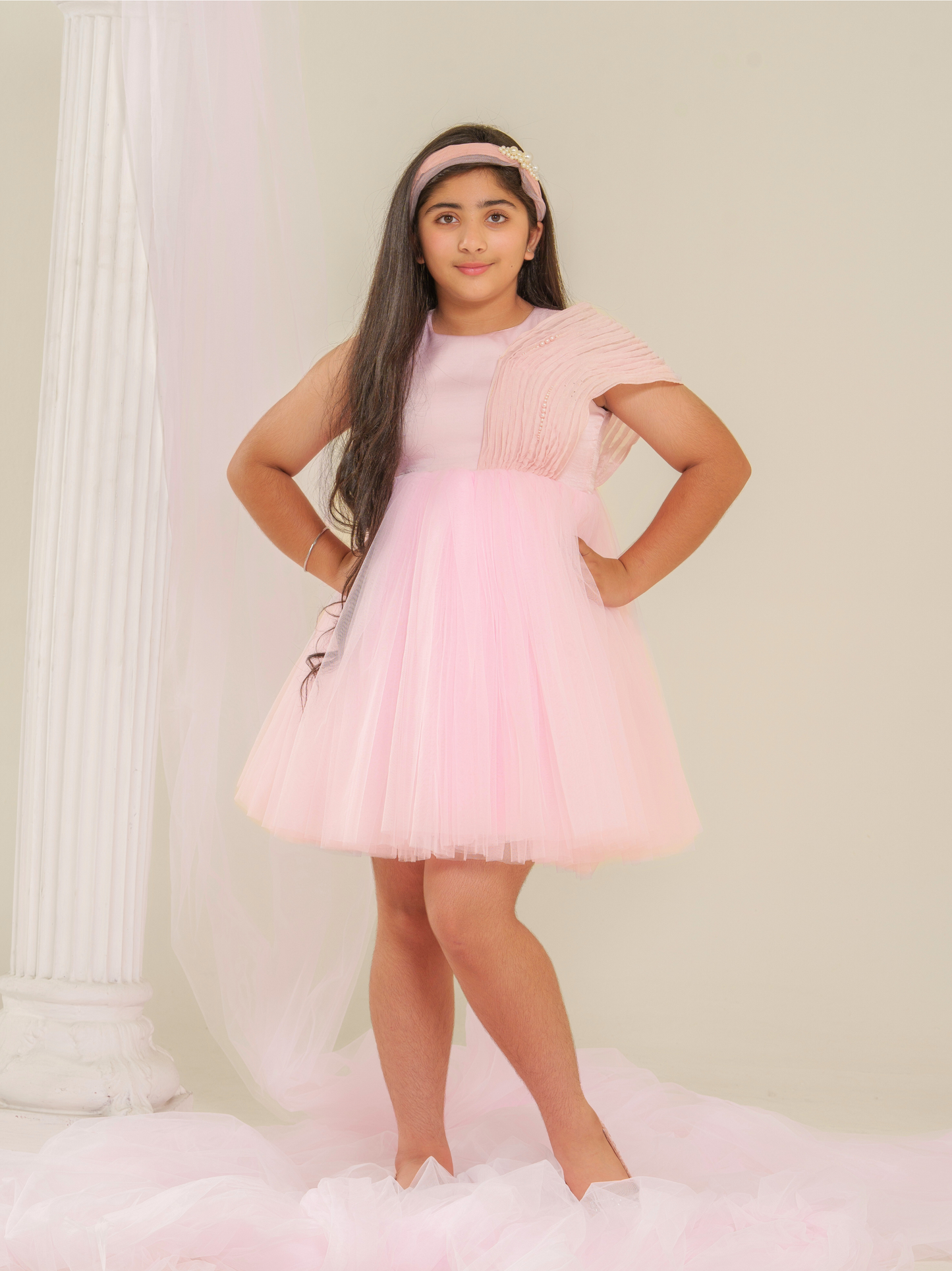 SHOULDER DRAPE DRESS