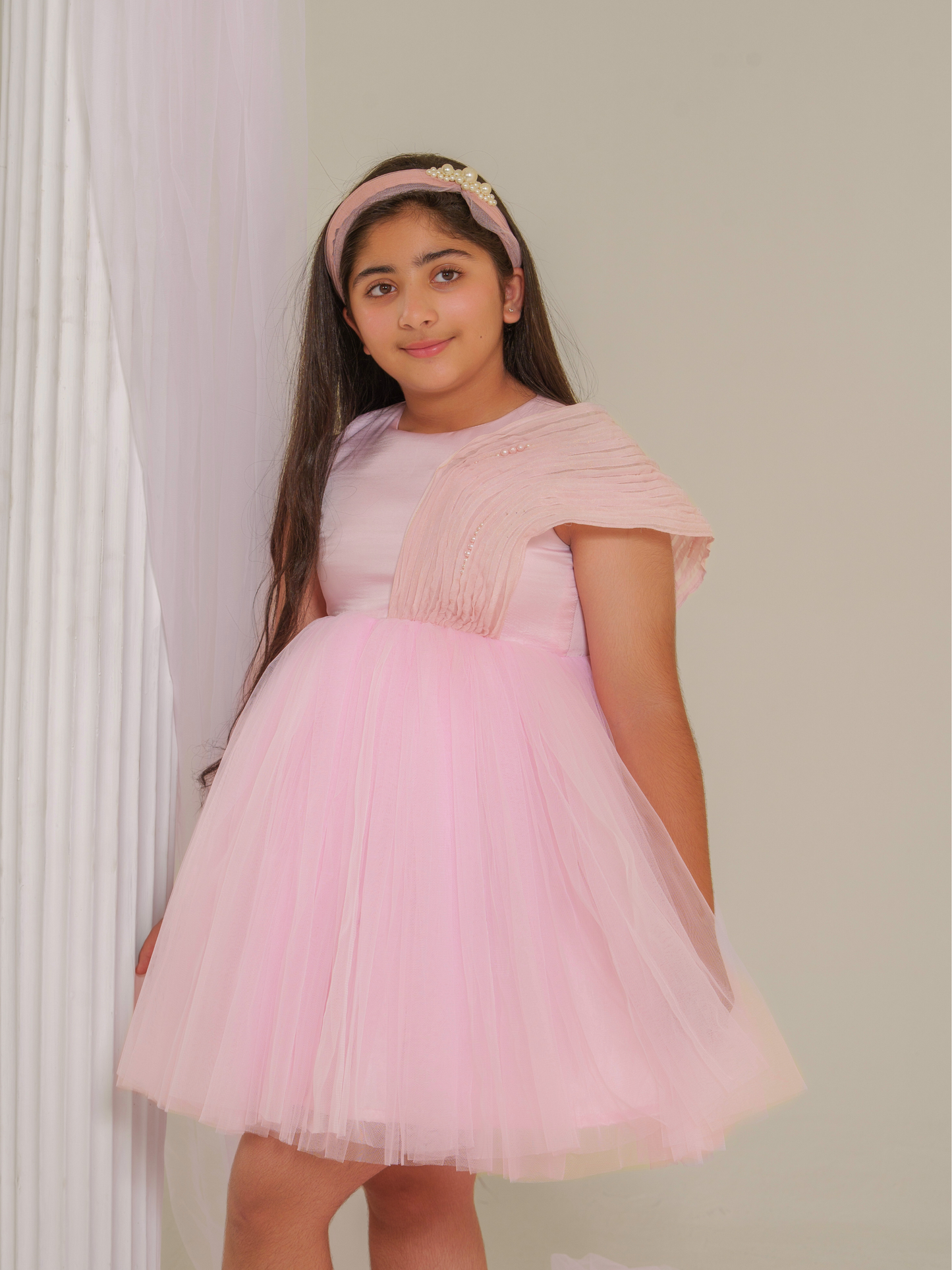 SHOULDER DRAPE DRESS