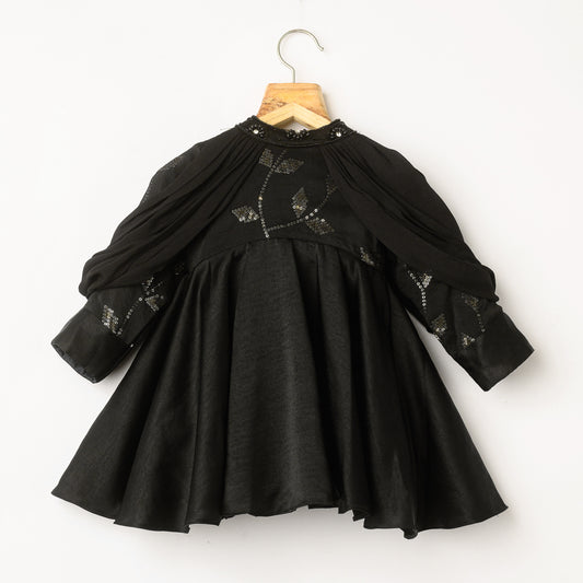 NOIR DRAPE DRESS